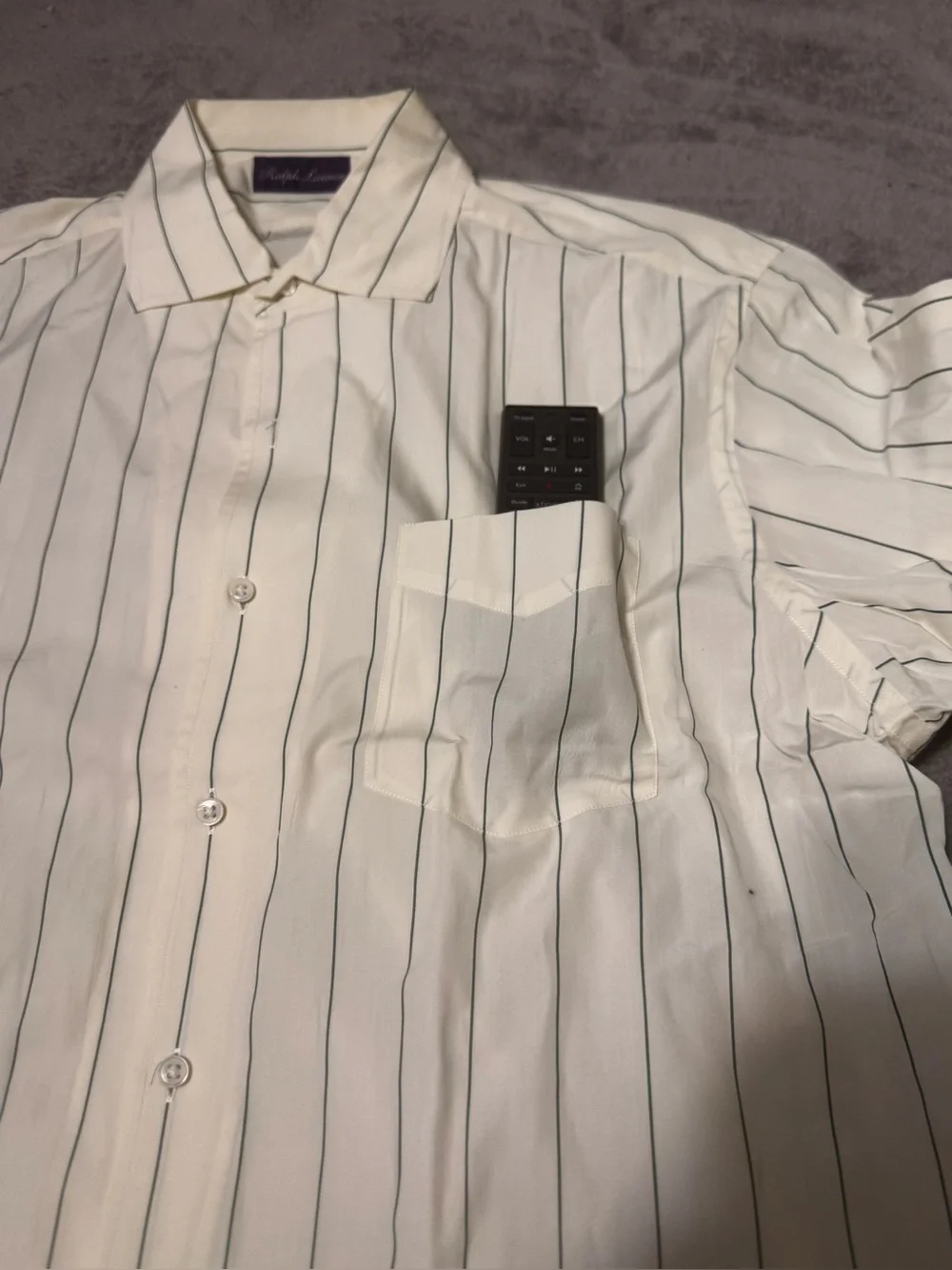 Ralph Lauren Purple Label Men's XL Green Stripe Dress Shirt Made in Italy Cotton